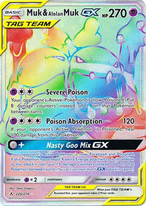 Muk & Alolan Muk GX - 220/214 - Hyper Rare - Sun & Moon: Unbroken Bonds