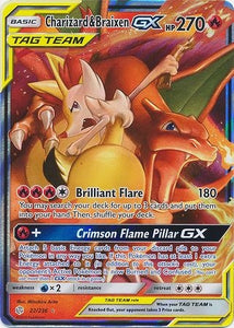 Charizard & Braixen GX - 22/236 - Ultra Rare - Sun & Moon: Cosmic Eclipse