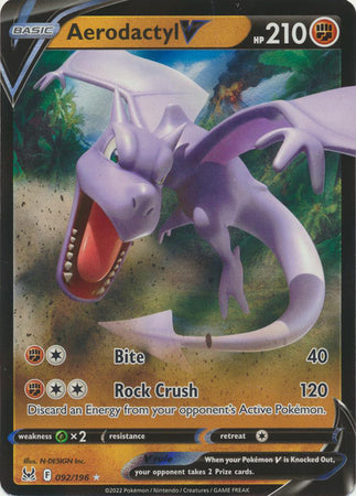 Aerodactyl V - 092/196 - Ultra Rare - Lost Origin