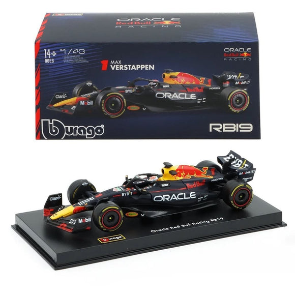 Bburago Formula Racing 1:43 2023 F-1 Red Bull Racing RB-19 #1 Verstappen with Helmet