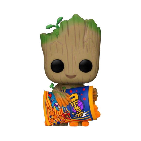 I Am Groot (TV) - Groot with Cheese Puffs Flocked US Exclusive Pop!Vinyl [RS]