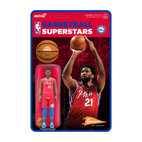 NBA - Joel Embiid Philadelphia 76ers Red Stat Supersports ReAction 3.75